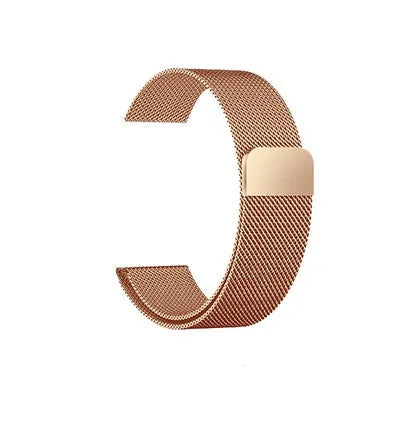 Stainless steel Apple Watch strap with buckle on a 42mm watch case in silver finish