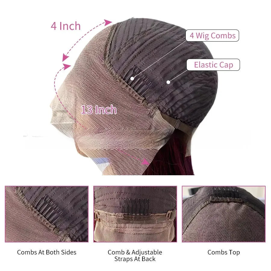 Ruili style gradient human hair lace front wig on a display stand.