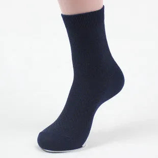 Men's bamboo fibre business socks with small square pattern in black, grey blue, iron grey, navy blue, and silver grey colours