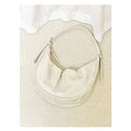 Women's dumpling-shaped shoulder bag in first layer cowhide leather with double shoulder straps