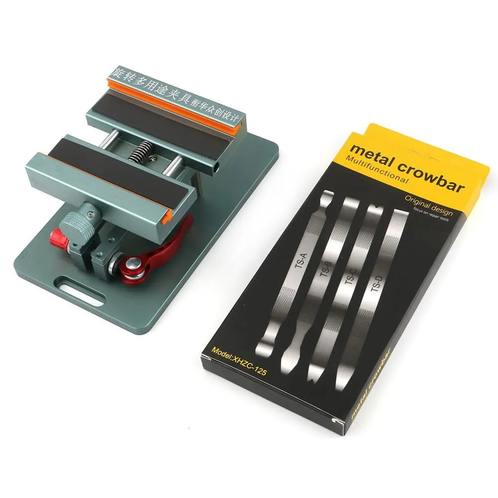 Mobile phone repair fixture with silicone grip and adjustable tension mechanism