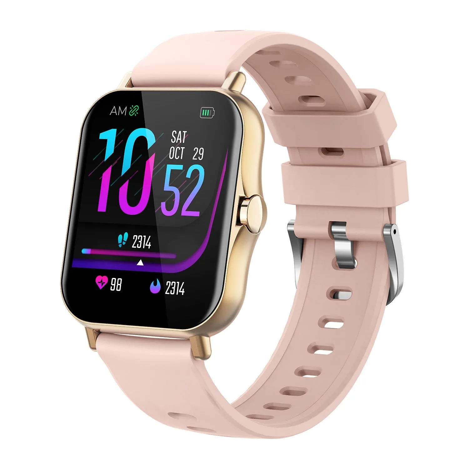 W10 Bluetooth smart watch with heart rate and blood pressure monitoring on wrist