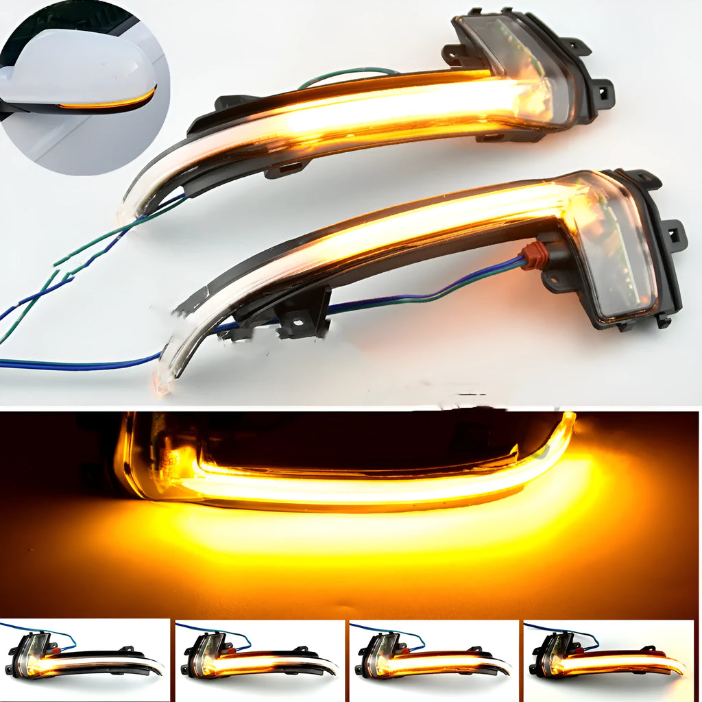 Dynamic LED mirror turn signal for Audi A4 B8 and B8.5 models in black or white finish