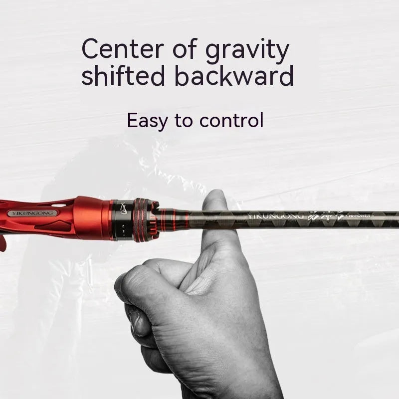 Carbon ultralight fishing rod showing straight handle and pikestaff handle options, lengths 2.1m and 2.4m.