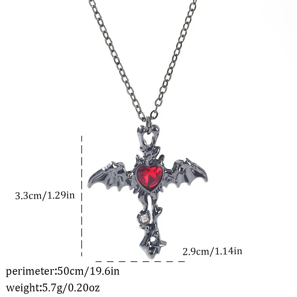 Dark Halloween necklace with zinc alloy electroplated pendant showing spider web and bat designs on regular chain