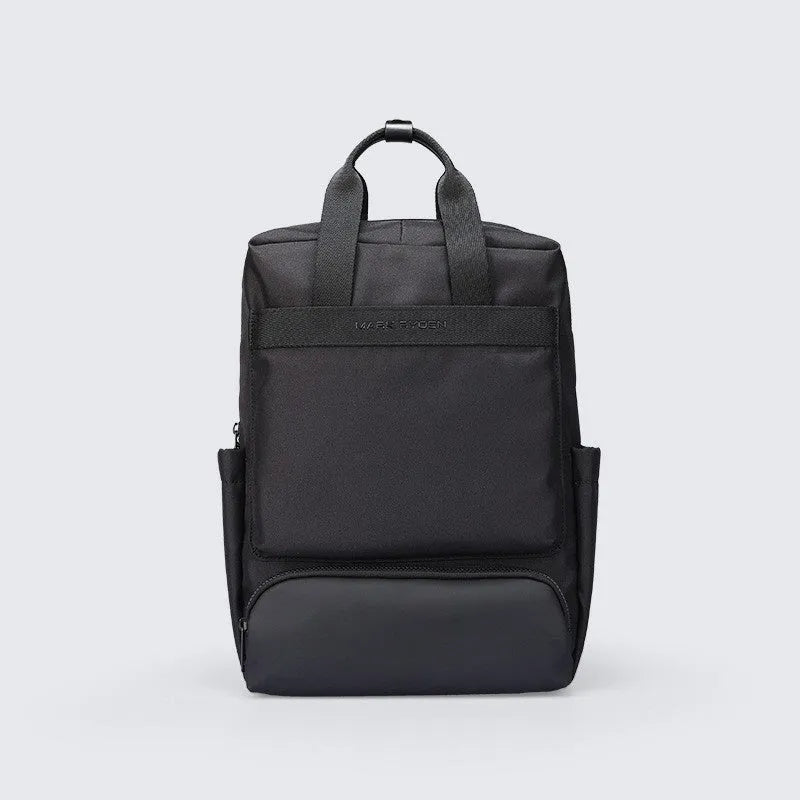 Black Oxford cloth computer backpack with 20-35L capacity for laptops and tablets