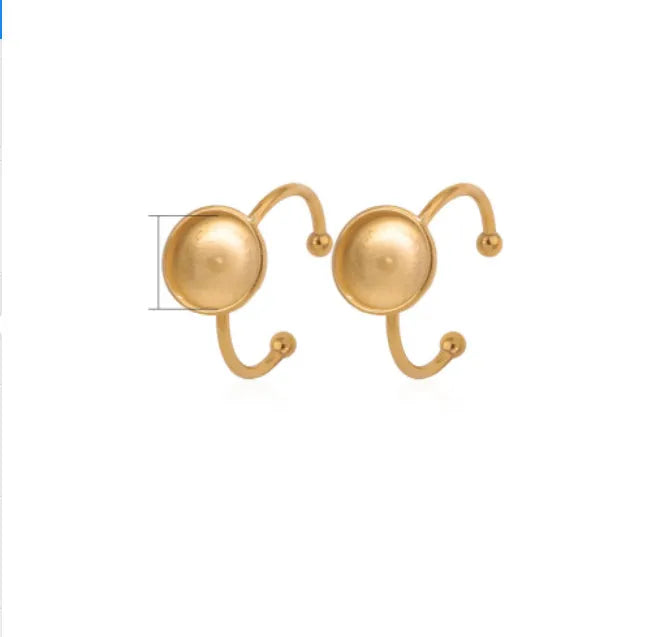 Golden electroplated stainless steel ring setting for DIY jewellery making in totem pattern design