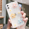 Heart and flowers design iPhone case for iPhone 6 through 13 Pro Max models in soft rubber material