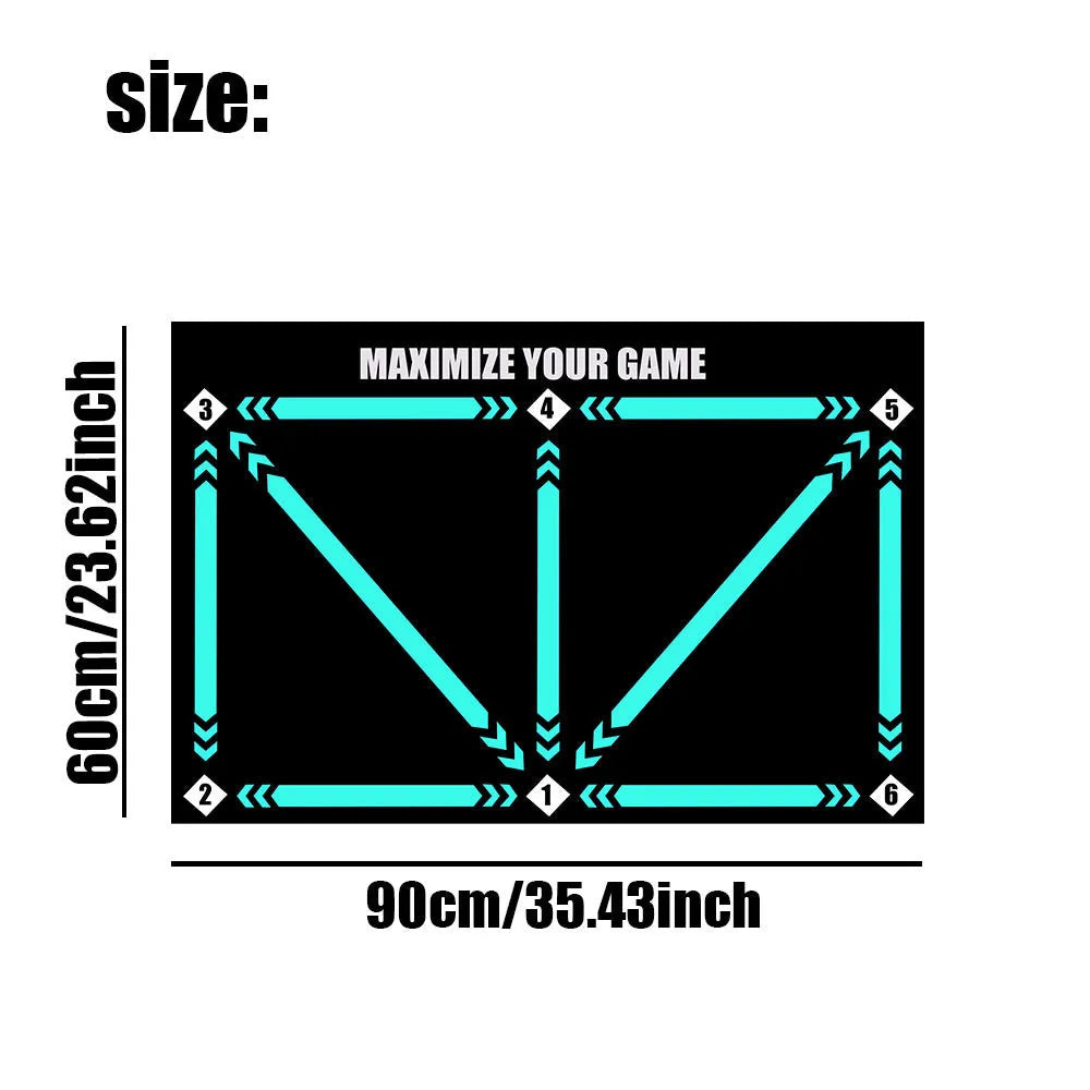 Indoor football training mat with rubber surface for skill lifting practice