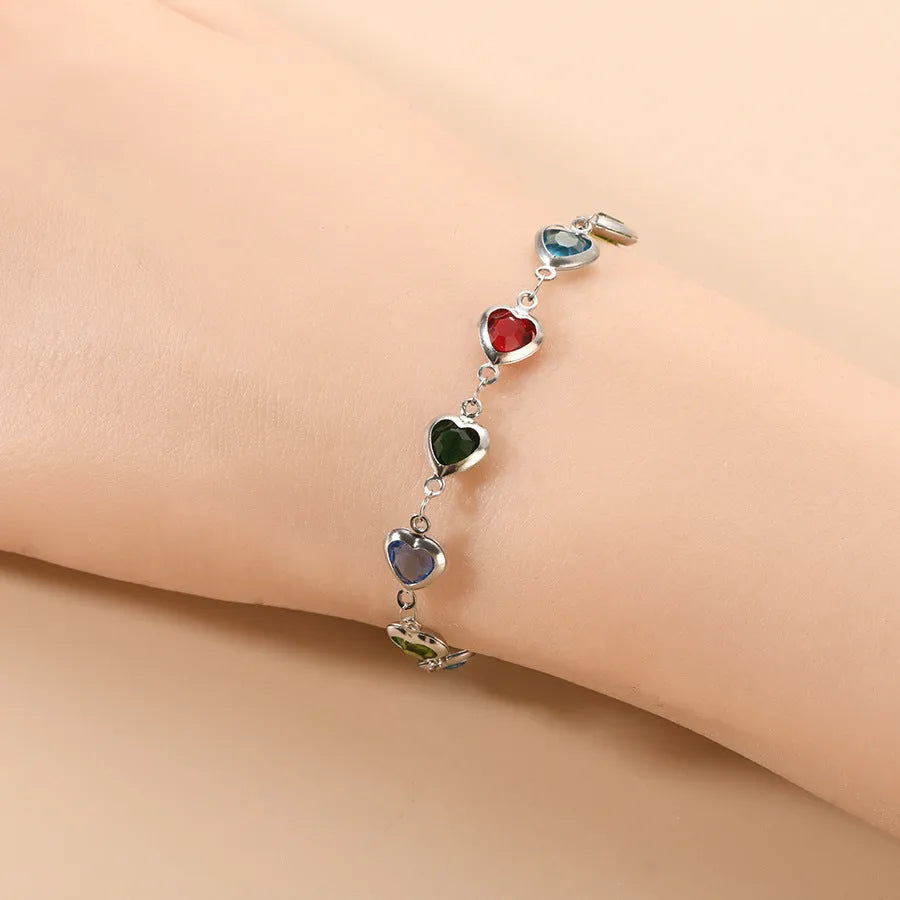 Stainless steel devil's eye geometric heart bracelet with colourful electroplated finish