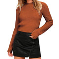 Men's slim fit long sleeve acrylic knitted sweater in light grey on a hanger, showing round neck and splicing detail.