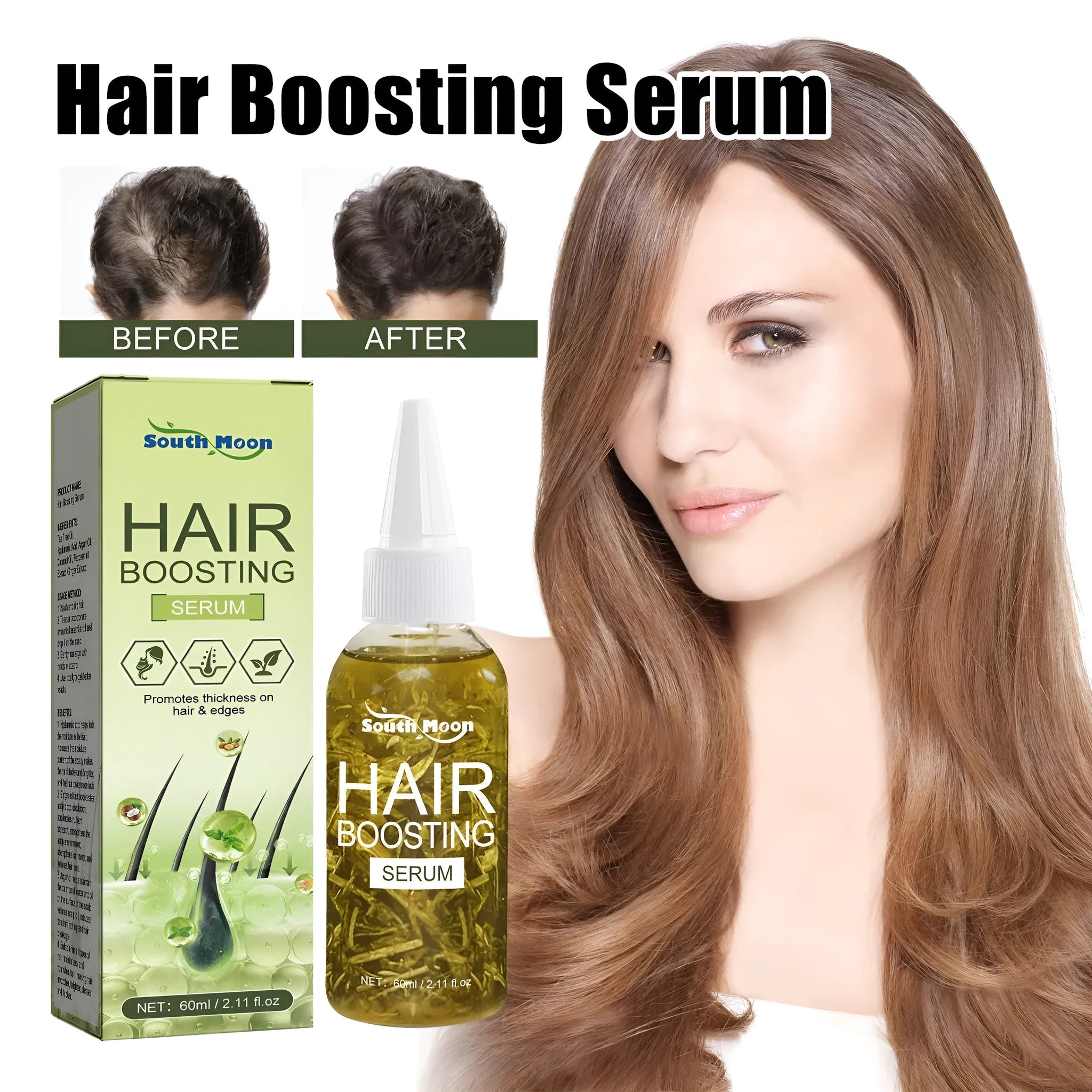 60ml bottle of anti-fall repair hair essential oil for dry ends and split ends.
