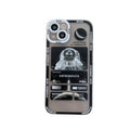 Fashion contrast colour space astronaut graffiti phone case for iPhone in blue-black silicone and TPU