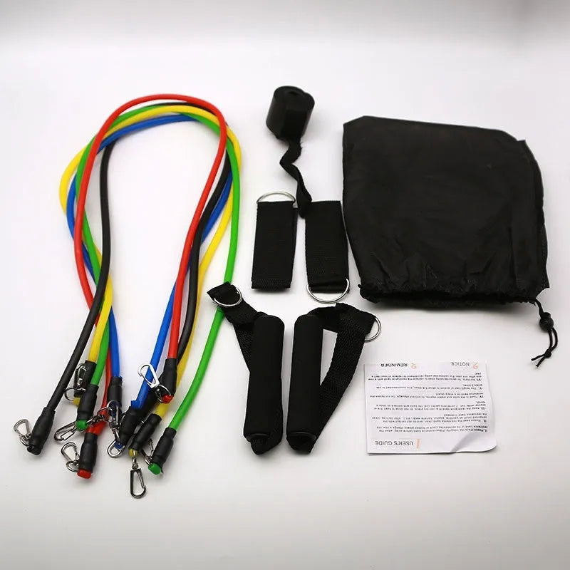 Door-mounted ABS plastic gym set with pull-up bar and exercise rope components for home fitness training