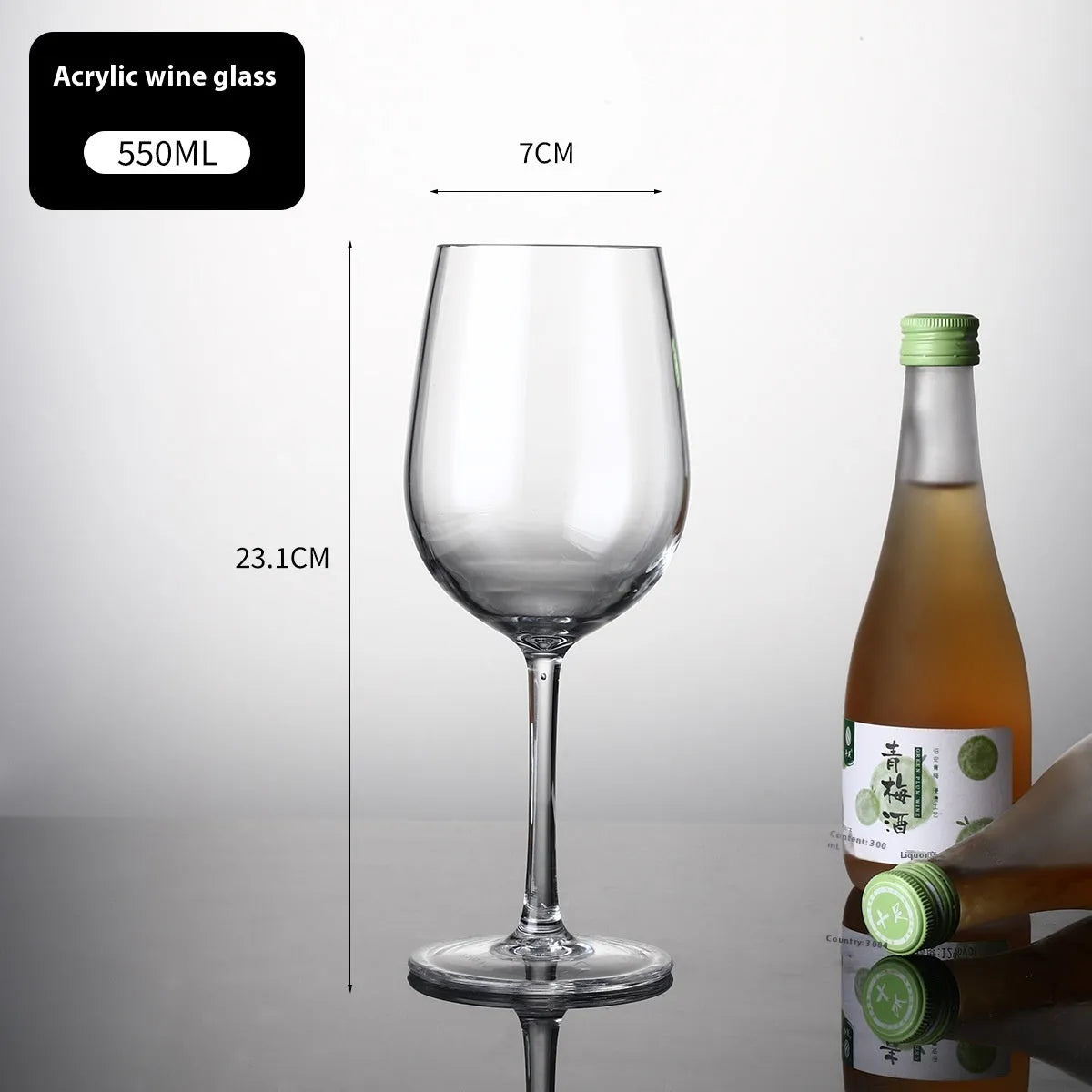 Acrylic wine glass in modern simple style with 300ml or 550ml capacity options