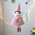 Christmas girl angel skirt felt pendant ornament in white or pink cloth material