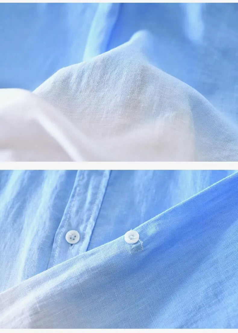 A casual dark blue loose top coat with a slim fit, shown on a hanger.