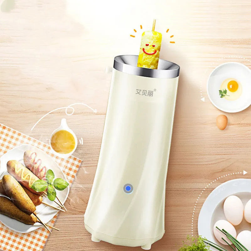 Mini breakfast machine in beige or green with compact automatic design for small kitchens