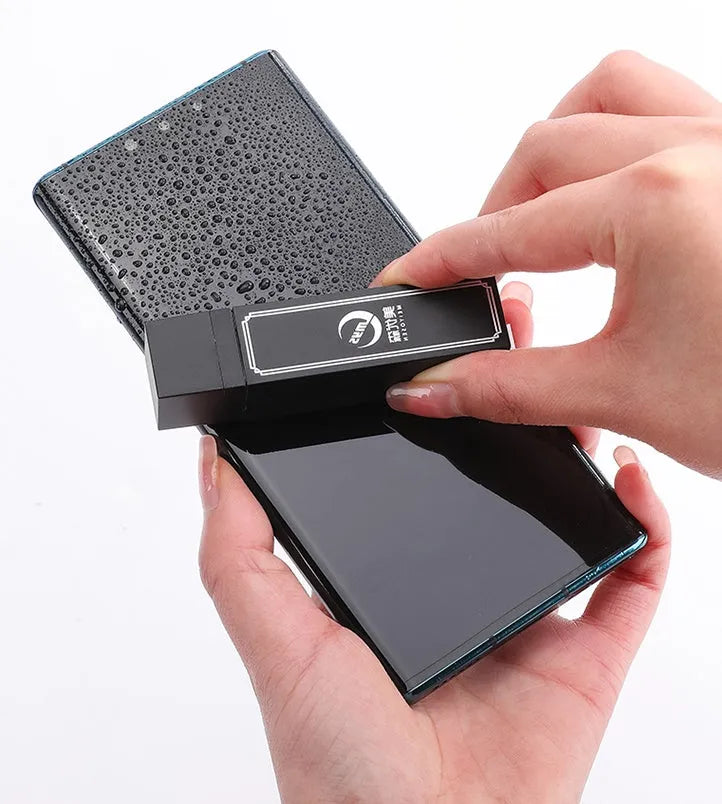Disposable mobile phone screen cleaner kit with 40 sheets in black portable packaging