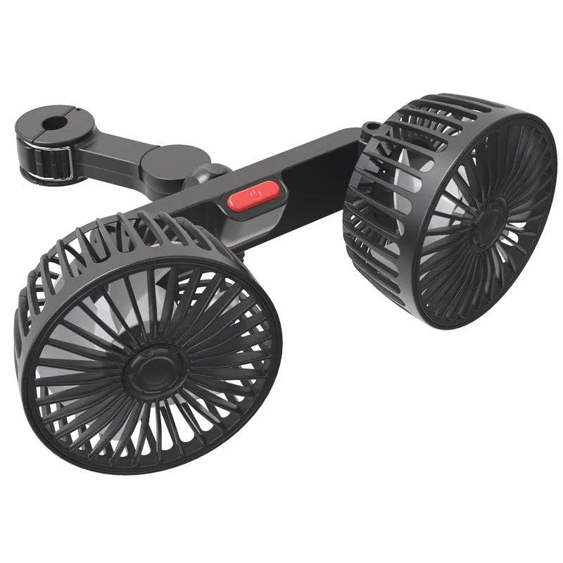 Black F4207 car USB rear pillow single head fan with multifunctional adjustment controls