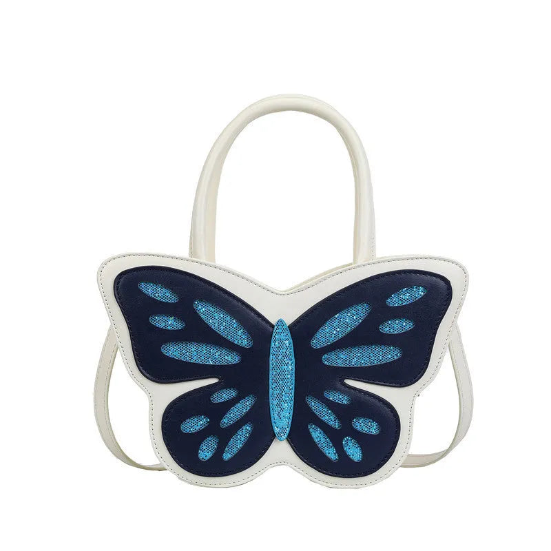 Square crossbody bag in white, pink, blue, or black with contrast colour detailing