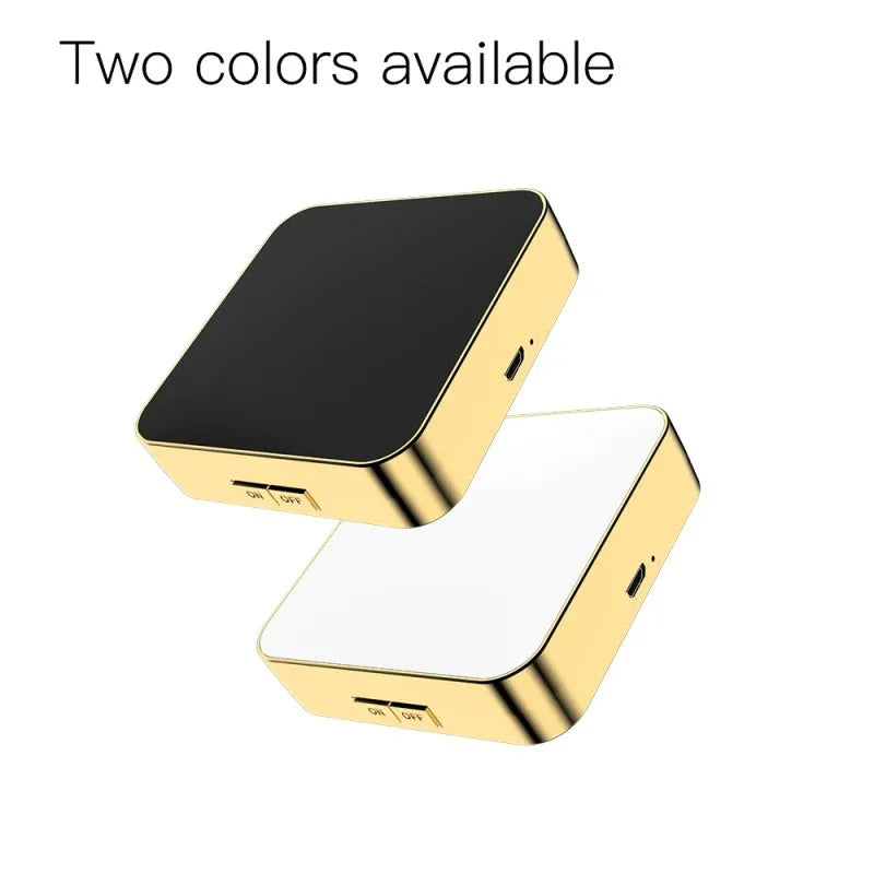 Makeup mirror with magnification and adjustable lighting in black or white colour