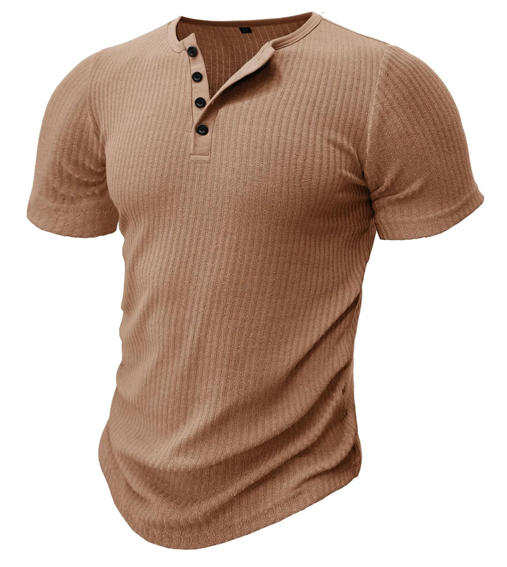 Men's slim-fit solid colour sports t-shirt in polyester, shown in army green.