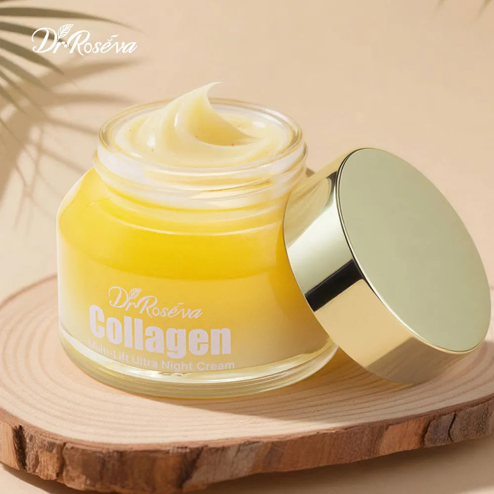DR.ROSEVA Private Label Firming Repair Anti-Aging Collagen Night Cream for Face in a 166g jar