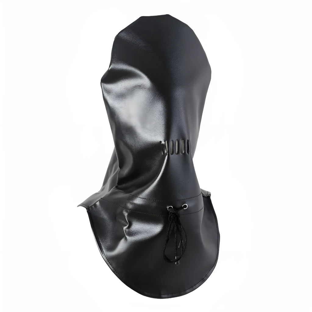Black PU leather breathable BDSM mask fetish training prop