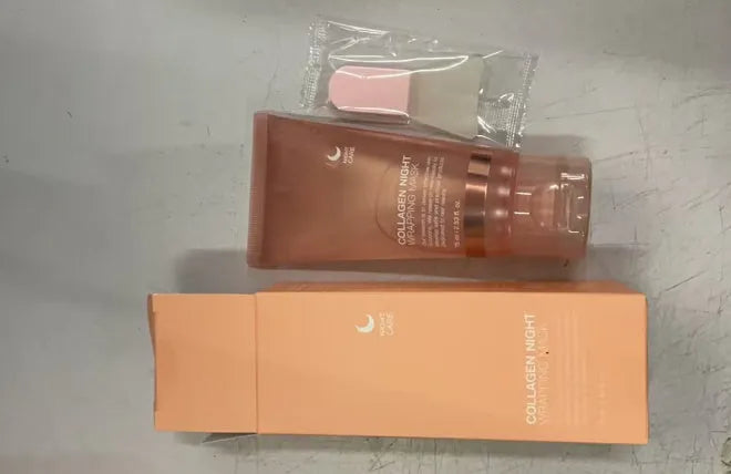 75ml collagen night facial mask bottle with application brush for firming and anti-wrinkle skin care