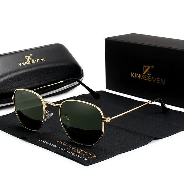 Round retro-style sunglasses for men with a metal frame, shown in a selection of available colours.