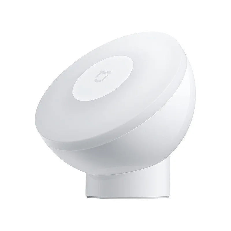 White PC shade bedside table lamp with human body induction sensor and compact 94mm dimensions
