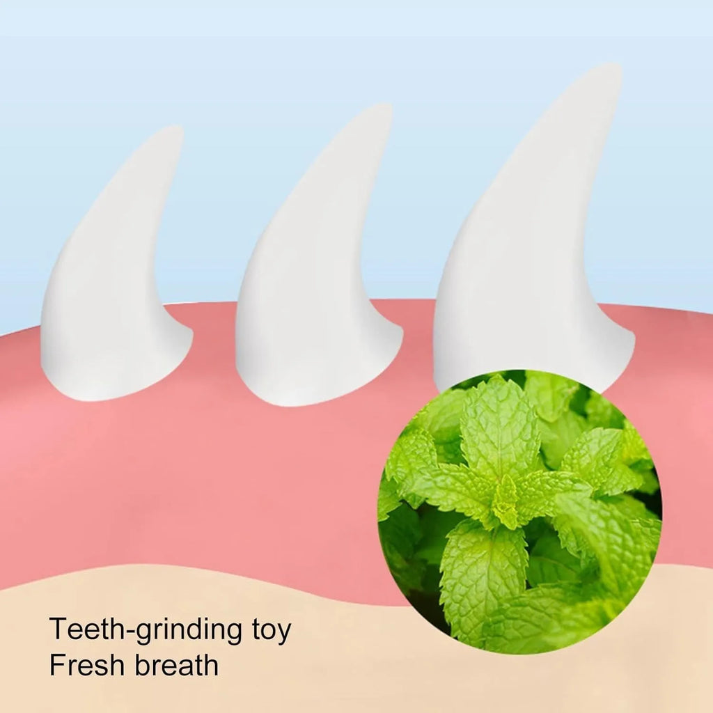 Blue carrot-shaped self-adhesive catnip balls for teeth cleaning and anxiety relief