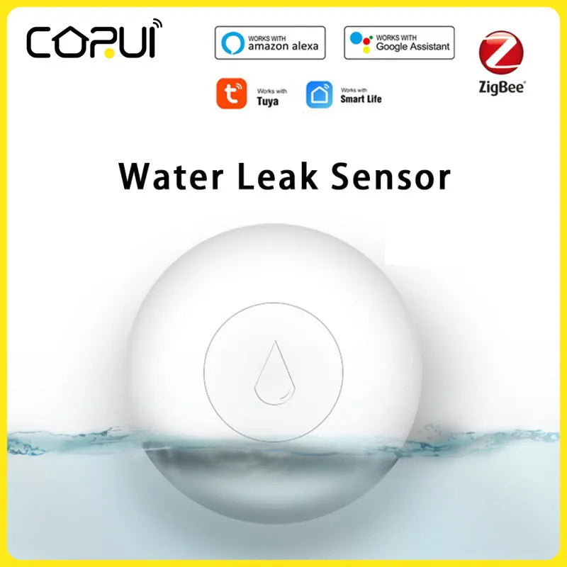Zigbee wireless flood sensor water detector smart home device with FCC CE authentication