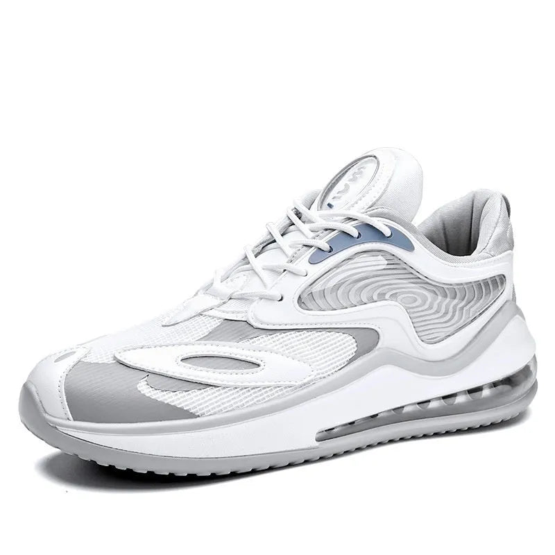 Men's height-increasing casual shoes with air cushion sole in Space Black and Space White colours.