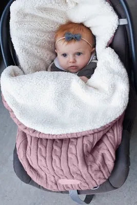 Baby stroller sleeping bag with envelope design in multiple colours showing lamb cashmere lining