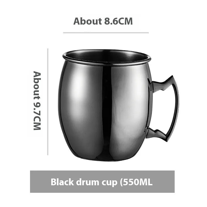 Stainless steel Moscow Mule copper plated cup with glass lining and hammer point texture