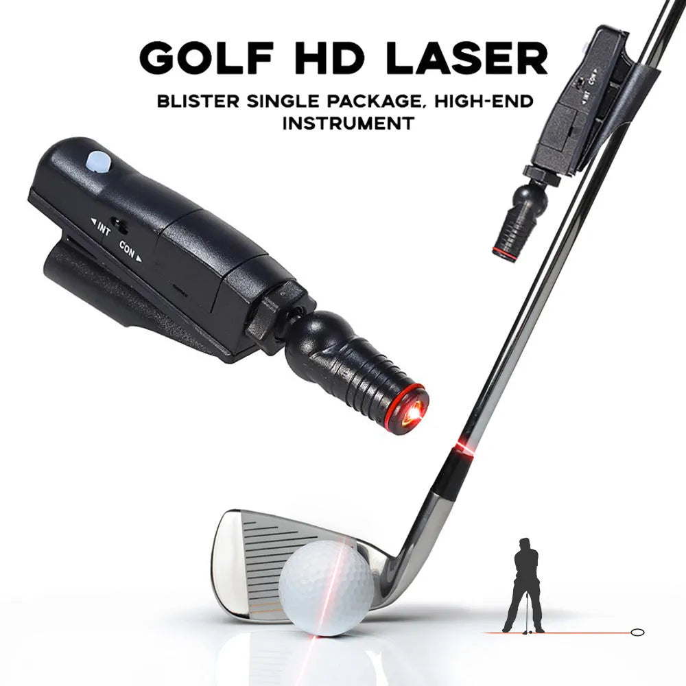 Black golf laser aiming instrument with push rod attachment for putting practice