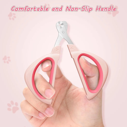 Blue pet nail clipper with positioning hole guide and non-slip handle