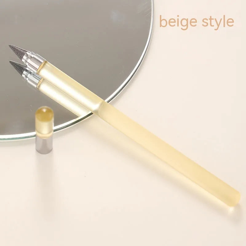 Transparent acrylic pencil with alloy tip and HB refill in multiple colours