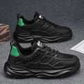 Men's white breathable mesh shoes with round toe and solid colour design