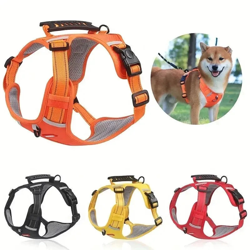 Polyester dog chest harness traction rope in multiple colours with size options