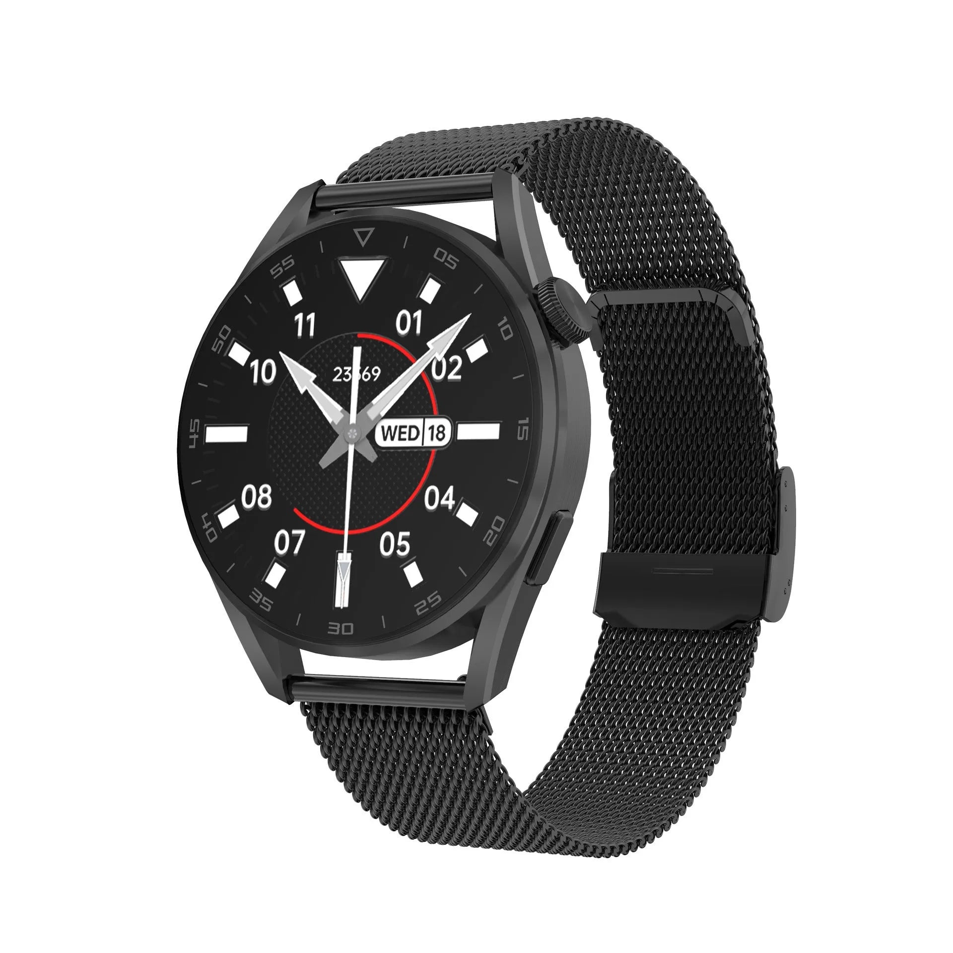 Bluetooth smart watch with call functionality and QR code scanning on wrist showing 1.3-inch display