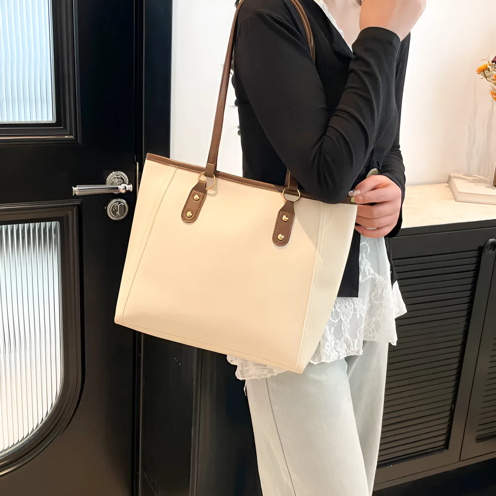 Square black PU underarm shoulder bag with a sandwich pocket design shown from the front.