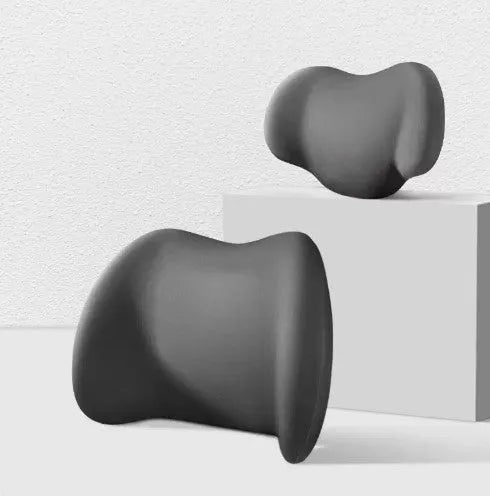 Memory cotton car headrest and waist cushion in black, green, grey, or pink colours