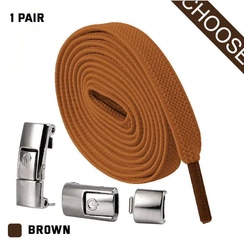 8mm wide press lock elastic shoelaces with flat profile and soft cotton construction