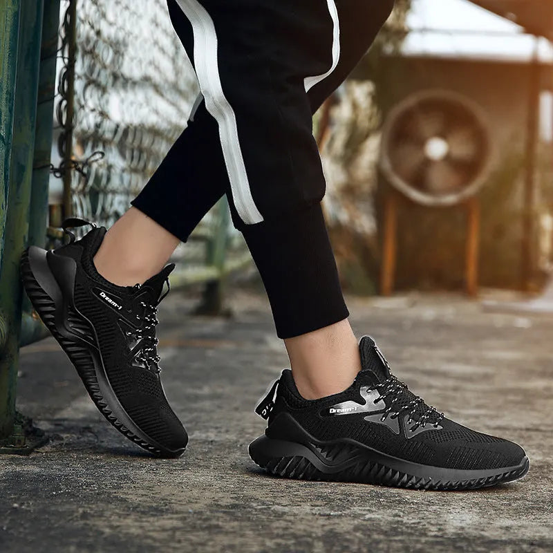 Student breathable running shoes with front strap closure and mesh upper in multiple colour options
