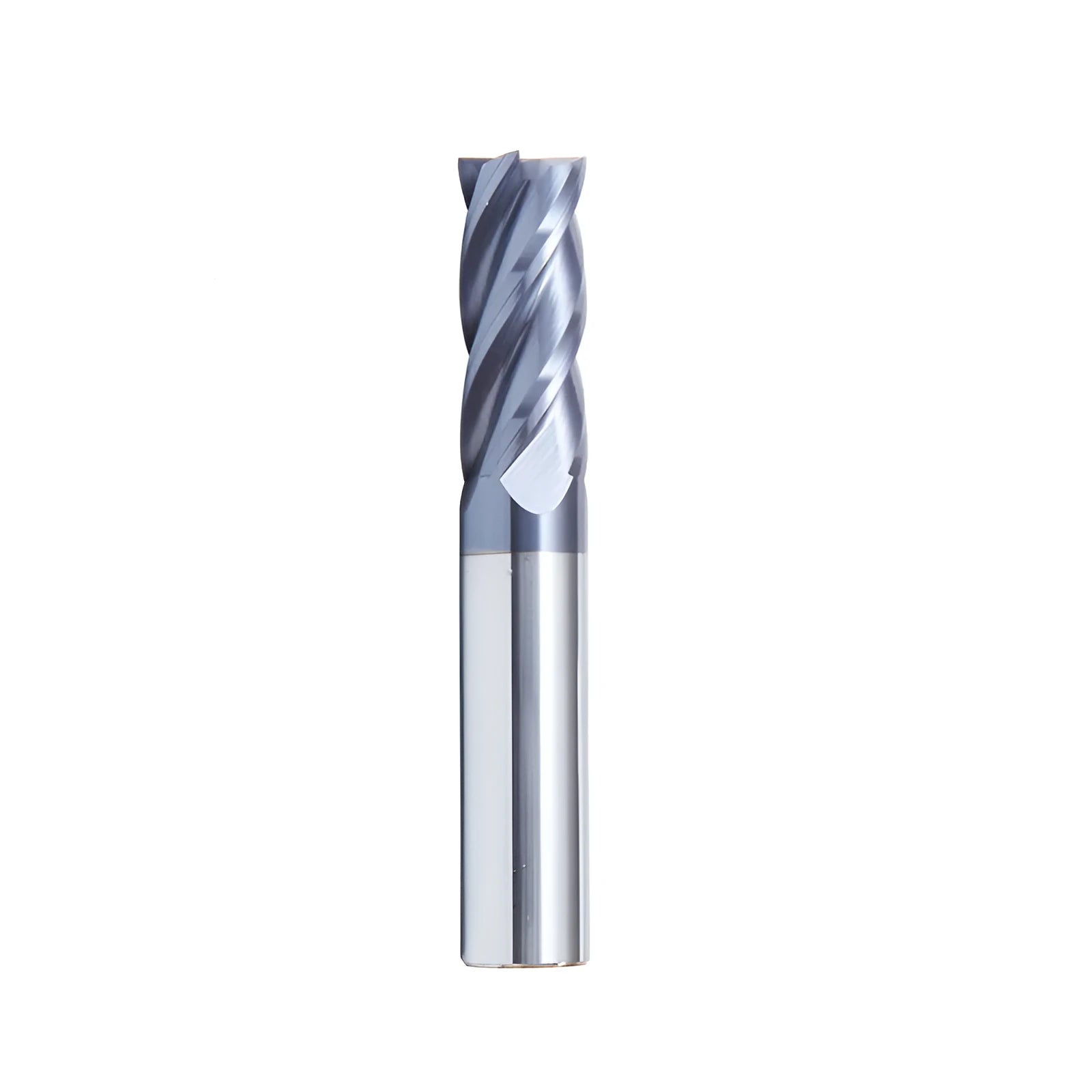 Carbide milling cutter with spiral flutes and straight shank for metal machining