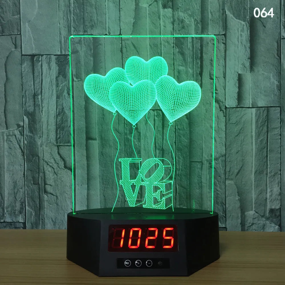 3D glowing dolphin shaped LED table lamp with remote control on a bedside table.