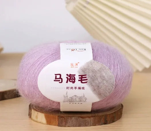 Mohair wool ball for DIY scarf knitting and crochet in Inverness thread style with multiple colour options